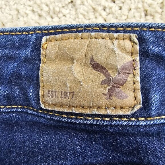 American Eagle Skinny Super Stretch Jeans Dark Wash Women's Size 12 Short - Picture 11 of 16